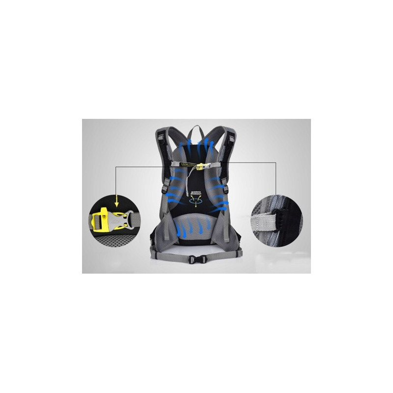 Szary Sportowy Plecak Turystyczny Wodoodporny 25L