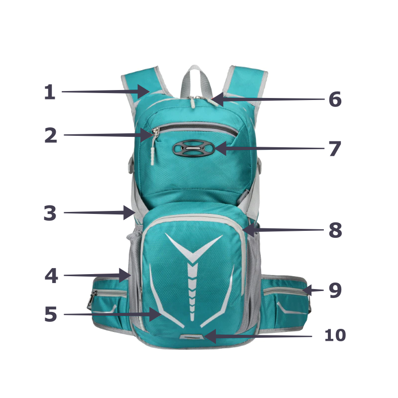 Sportowy plecak 12L damski męski czarny (PT004)