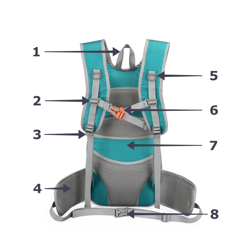 Sportowy plecak 12L damski męski szary (PT005)
