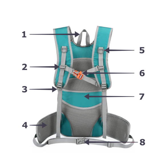 Sportowy plecak 12L damski męski szary (PT005)