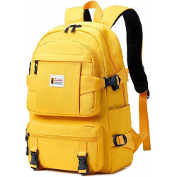 Żółty Miejski Plecak Szkolny na Laptopa (D064)